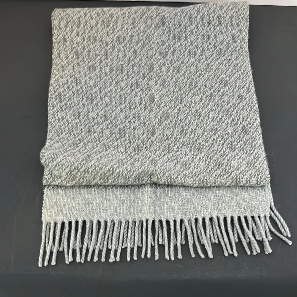 Vintage Gray Fringed Cashmere Scarf by Royal - NWT